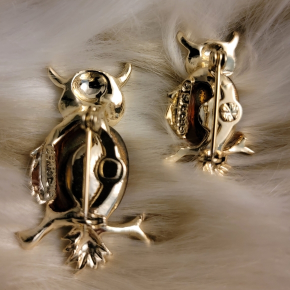 Gerry's Owl Amber Brooch Set - Picture 3 of 3